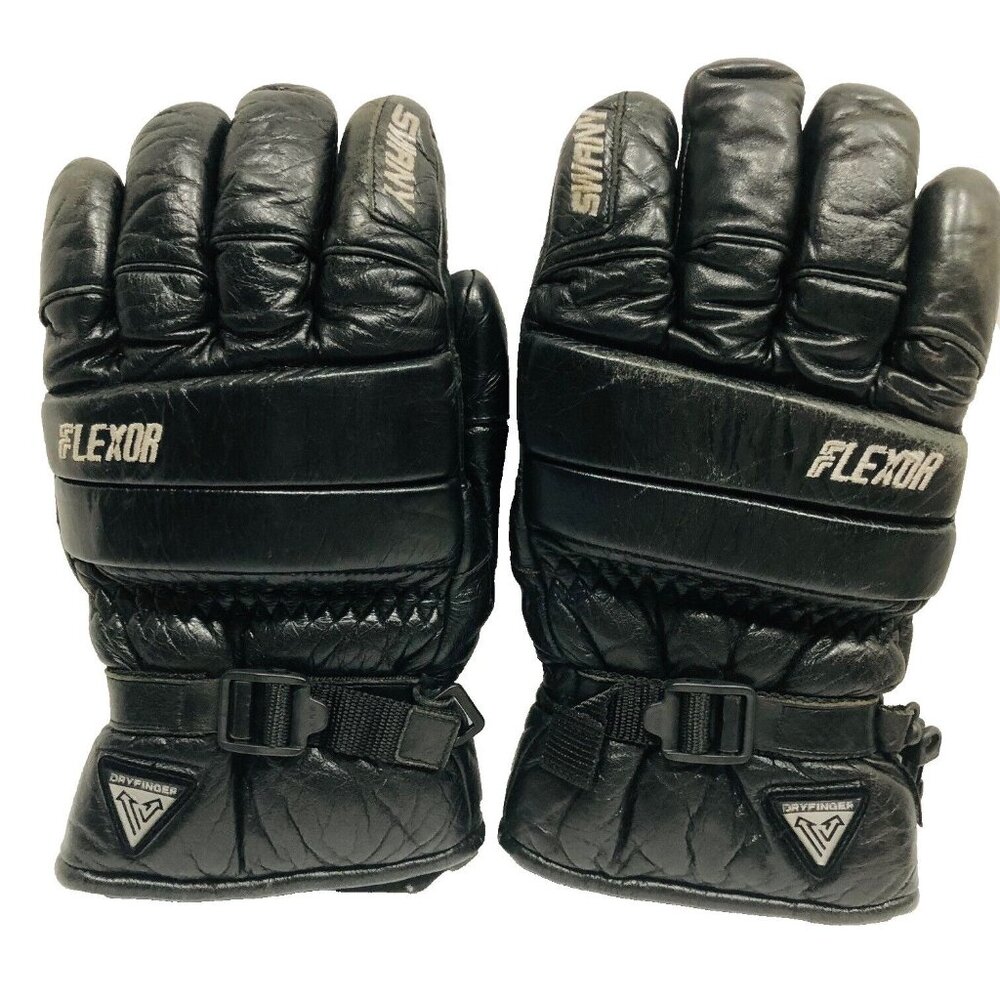 Swany Black Leather Flexor Gloves Men's M‎ Dry Finger Hydrofil